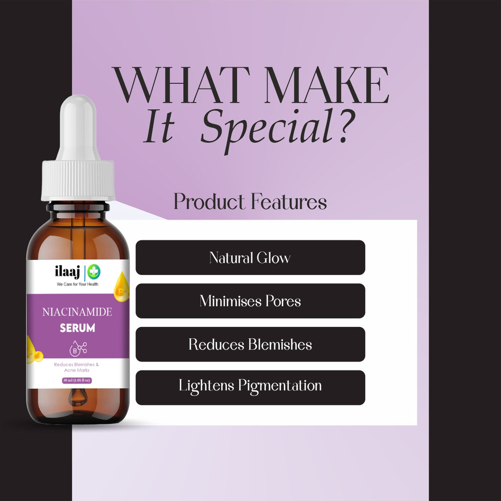Ilaaj Niacinamide Face Serum, 5% Niacinamide + 2% Alpha Arbutin, For Pigmentation and Acne Marks, 30 ml