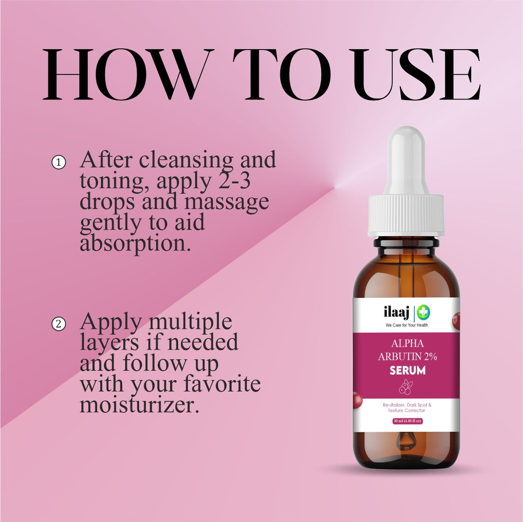 2% Alpha Arbutin & Hyaluronic Acid Face Serum | Fades Tan | Brightens Skin | 2% Alpha Arbutin Face Serum - 30ml | Treats Dark Spots | Evens Skin Tone