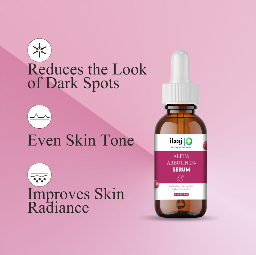 2% Alpha Arbutin & Hyaluronic Acid Face Serum | Fades Tan | Brightens Skin | 2% Alpha Arbutin Face Serum - 30ml | Treats Dark Spots | Evens Skin Tone