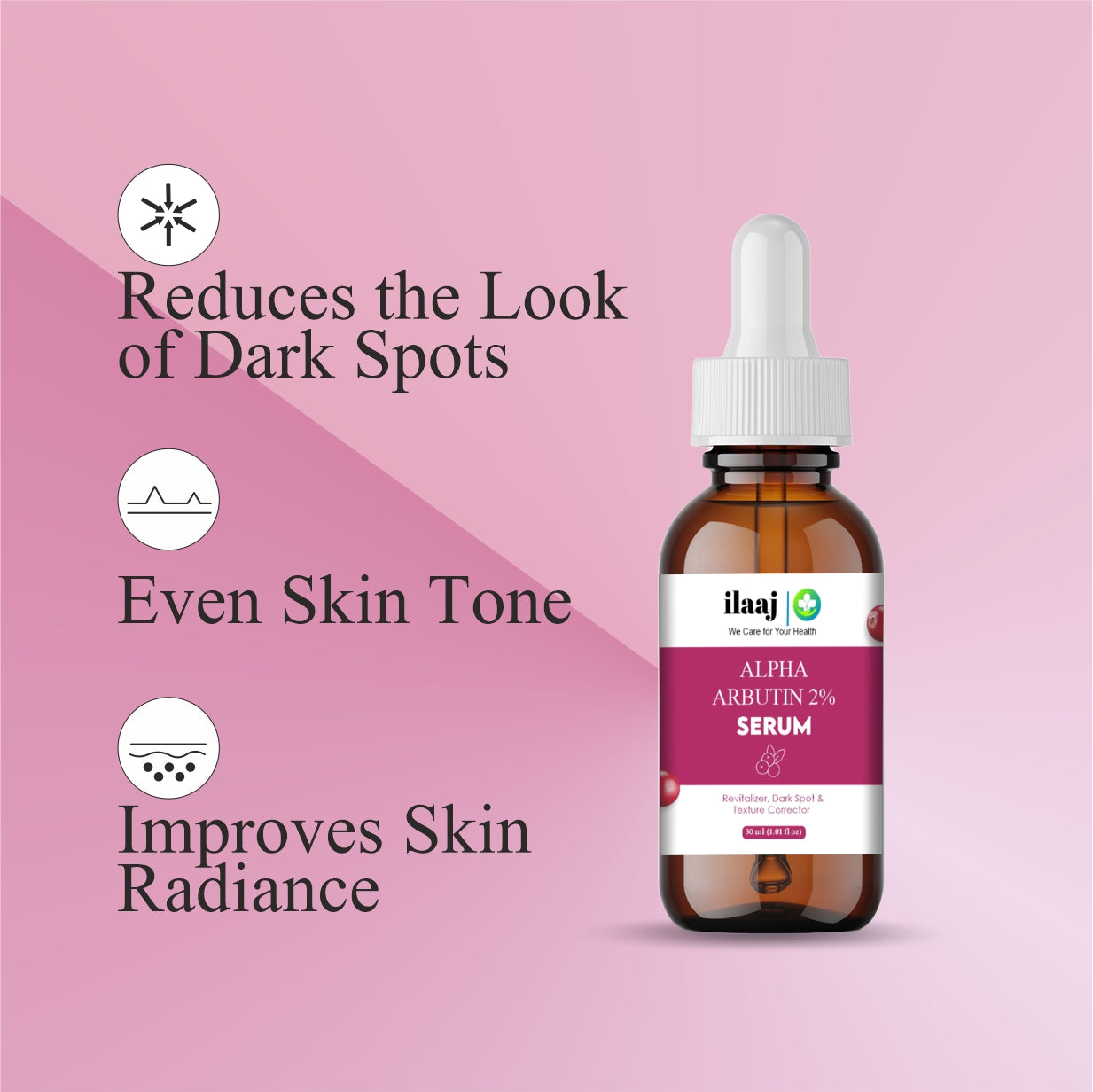 2% Alpha Arbutin & Hyaluronic Acid Face Serum | Fades Tan | Brightens Skin | 2% Alpha Arbutin Face Serum - 30ml | Treats Dark Spots | Evens Skin Tone