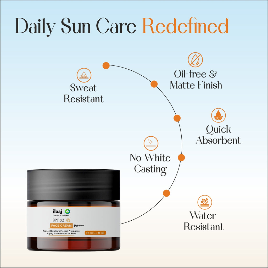 SPF 30 Face Cream PA+++, Prevent Sun Burn, Anti-Aging UV Protection, 50ml
