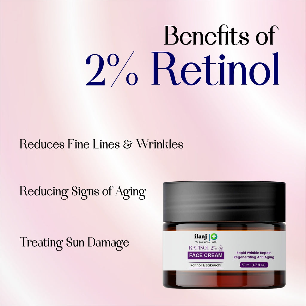 Retinol 2% Face Cream, Rapid Wrinkle Repair, Regenerating Anti Aging, with Bakeuchi, 50ml