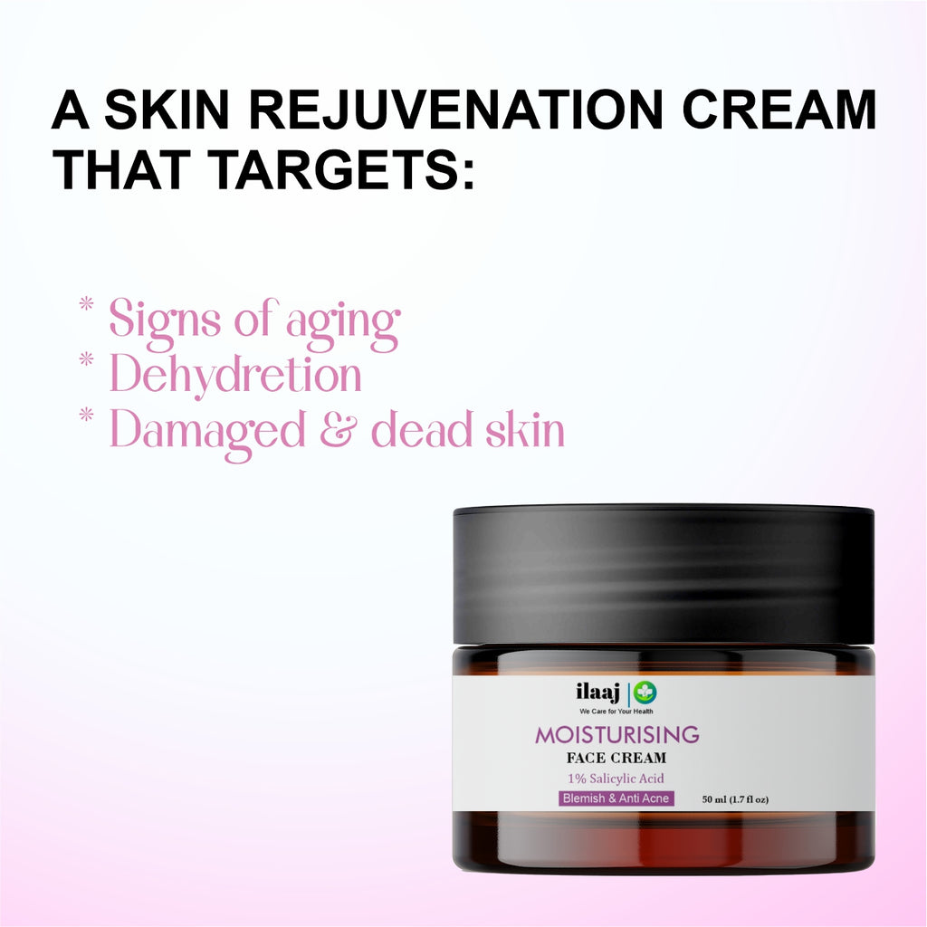 Ilaaj Moisturising Face Cream with Face Brighting , Blemish & Anti Acne Treatment, 50 ml